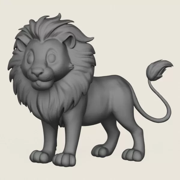 Lion Toy Print Ready 3D Model - Model preview 1