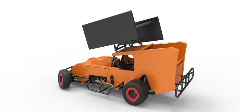 Southern Wing Modified Stock car while turning Scale 1:25 - Model preview 12