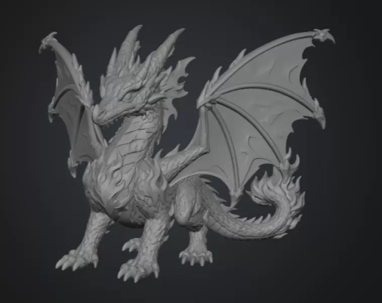 🔥 Inferno Flame Dragon STL File for 3D Print - Model preview 10