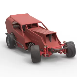 Vintage Dirt Modified stock car Version 4 while turning 1:25 - Model thumbnail 26