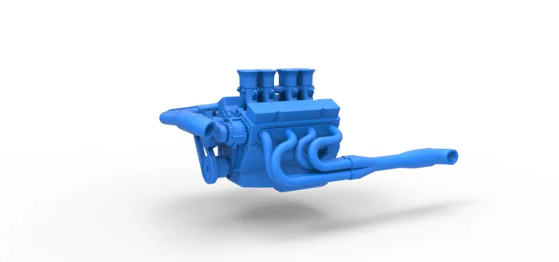 Engine V8 for Supermodified race car Version 3 Scale 1:25 - Model preview 1