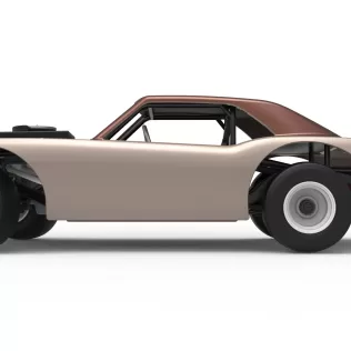 Vintage Semi-Late Model Stock Car while turning Scale 1:25 - Model thumbnail 9