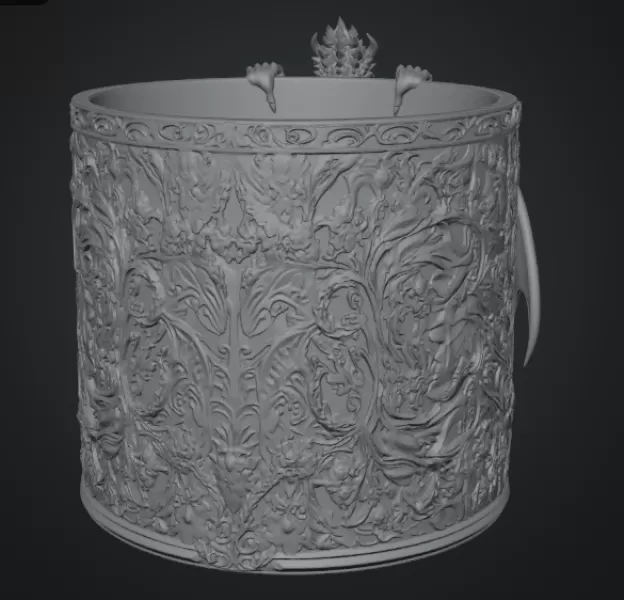 Ruby Rose Dragon Planter STL File for 3D Print - Model preview 16