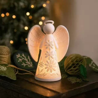 Christmas Angel Candle Holder | Glowing Holiday Decoration