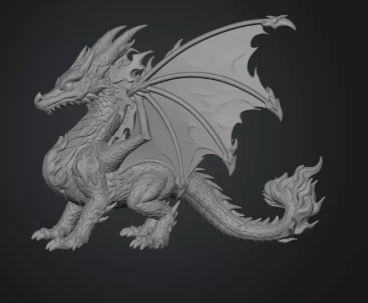 🔥 Inferno Flame Dragon STL File for 3D Print - Model preview 11