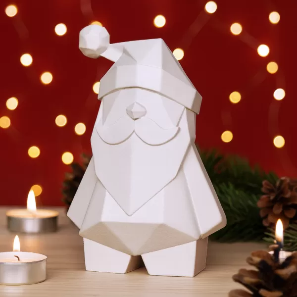 Low Poly Santa Claus Figure | Modern Geometric Christmas Decor - Model preview 9