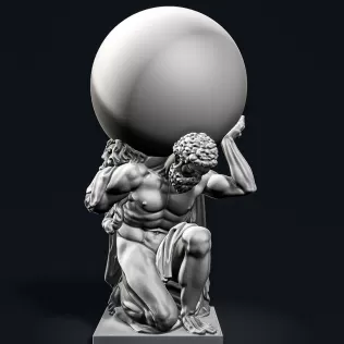 Hercules Statue Holding the Globe #RoZ - Model thumbnail 1