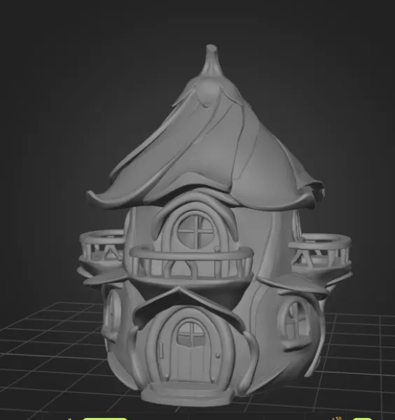 Colorful Fantasy Fairy House - STL File 3D Printable - Model preview 7