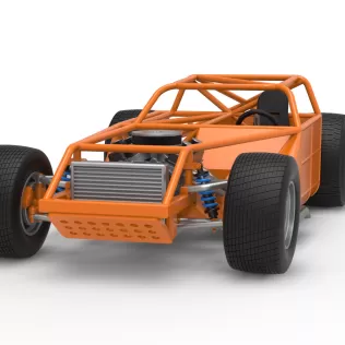 Vintage Dirt late model Race car Base Version 4 Scale 1:25 - Model thumbnail 5