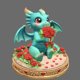 Romantic Dragon STL File for 3D Print - Model thumbnail 7