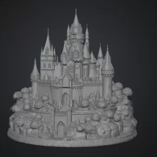 🏰 Enchanted Blue Castle STL File for 3D Print - Model thumbnail 13