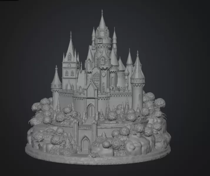 🏰 Enchanted Blue Castle STL File for 3D Print - Model preview 13