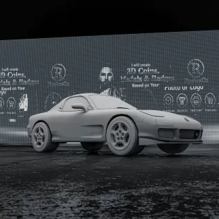 Mazda RX-7 (1978) – 3D Printable Car Model - Model thumbnail 2