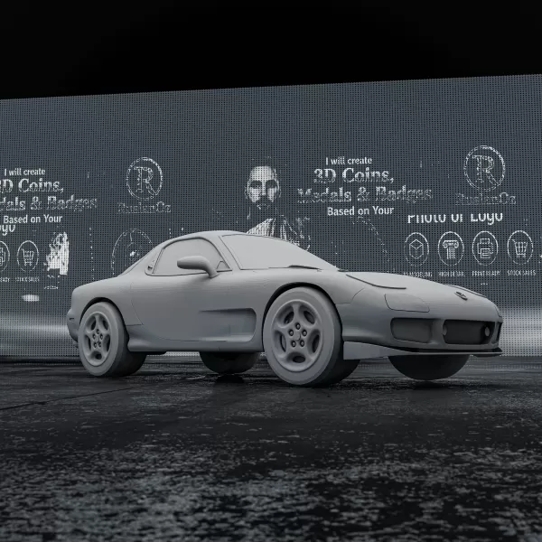 Mazda RX-7 (1978) – 3D Printable Car Model - Model preview 2