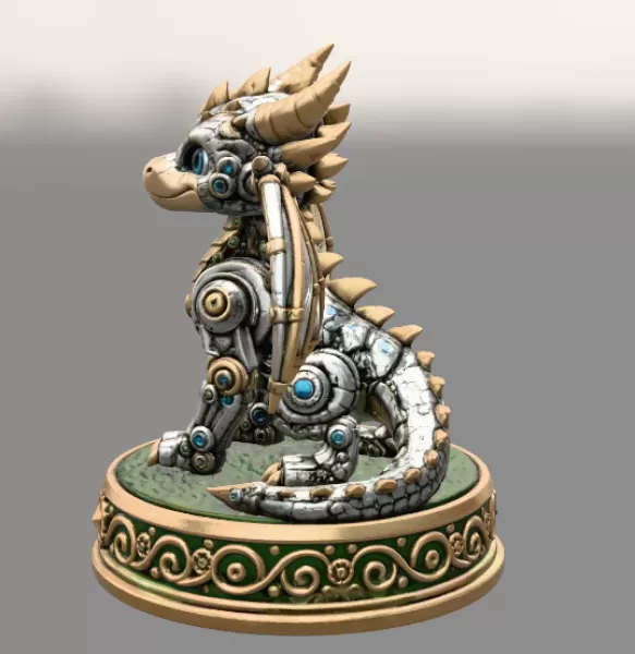 Mechanical Fantasy Dragon STL for 3D Printing - Model preview 4