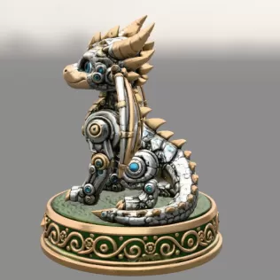 Mechanical Fantasy Dragon STL for 3D Printing - Model thumbnail 4