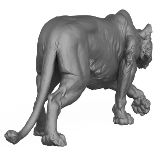 3D Printable Wild Lioness