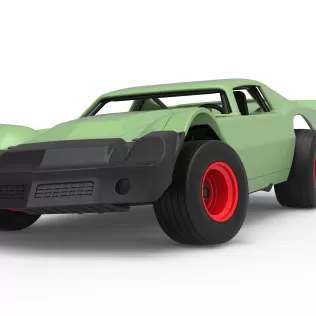 Vintage Dirt late model Race car Version 3 while turning 1:25 - Model thumbnail 6