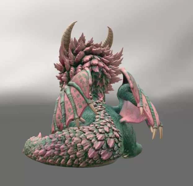 Blossom Guardian Dragon STL File for 3D Print - Model preview 7
