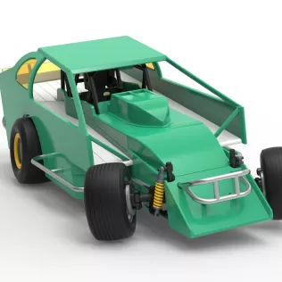Northeast Dirt Modified stock car while turning V2 Scale 1:25 - Model thumbnail 26