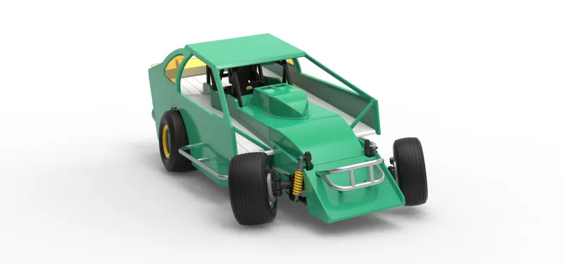 Northeast Dirt Modified stock car while turning V2 Scale 1:25 - Model preview 26