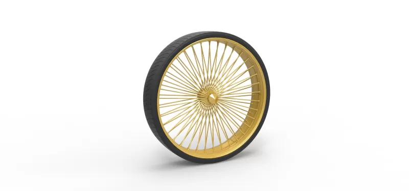 50 inch Wire wheel of Donk car Scale 1:25 - Model preview 1