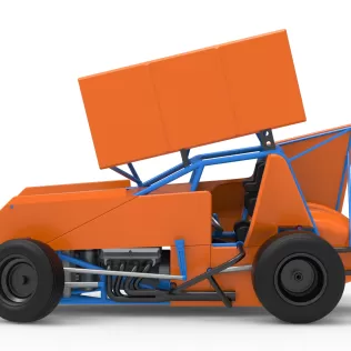 Winged Sprint car Version 2 while turning Scale 1:25 - Model thumbnail 9