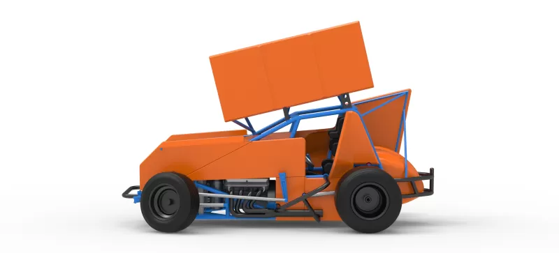 Winged Sprint car Version 2 while turning Scale 1:25 - Model preview 9