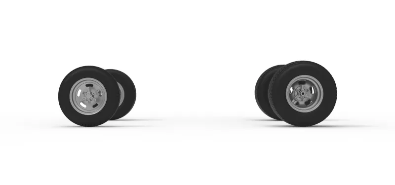 Wheel Set of Dirt Silver Crown Champ car Version 2 Scale 1:25 - Model preview 5