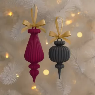 Christmas Ornament Set | 2 pcs Vintage-Retro Style | Elegant - Model thumbnail 7