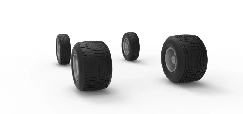 Wheel Set of Dirt Silver Crown Car Scale 1:25 - Model preview 8