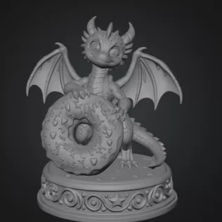 Sweet Donut Dragon STL File for 3D Print - Model thumbnail 9