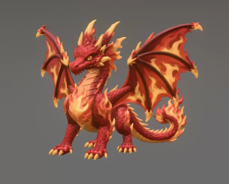 🔥 Inferno Flame Dragon STL File for 3D Print - Model preview 5