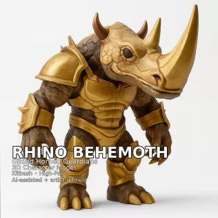 Golden Beast Guardians – Gilded Horned Character Pack (10 Models - Model thumbnail 14