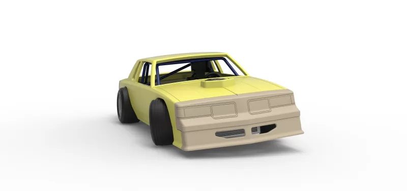 Vintage Dirt late model race car while turning Scale 1:25 - Model preview 26