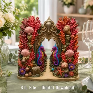 Coral Seahorse Fantasy Gateway STL File for 3D Print