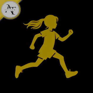 Child Run - Silhouette - 2D Wall Art Decor