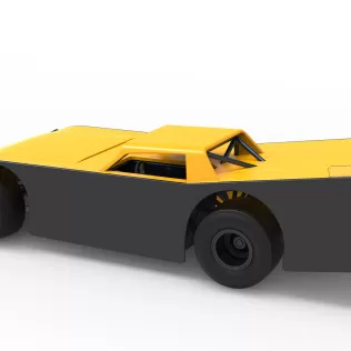 Vintage Dirt late model Race car V5 while turning Scale 1:25 - Model thumbnail 12