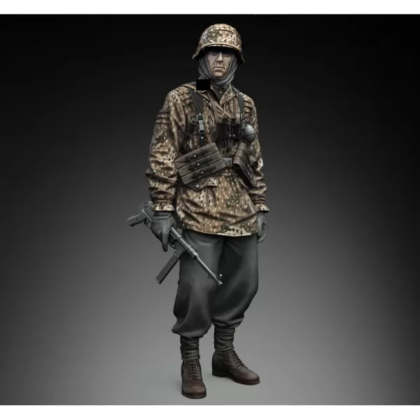 Waffen-XX Soldier Standing Guard STL - Model preview 1