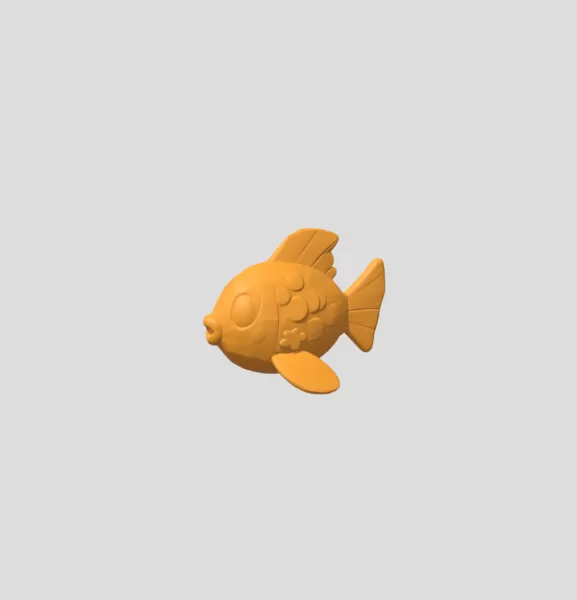 Cartoon orange fish - Model preview 1