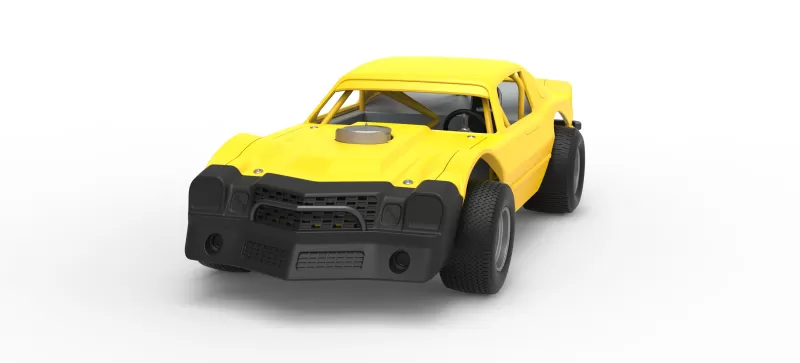 Vintage Dirt late model Race car Version 2 Scale 1:25 - Model preview 5