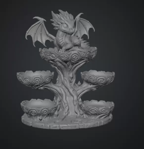 Baby Dragon Organizer Tree STL File for 3D Print - Model preview 17