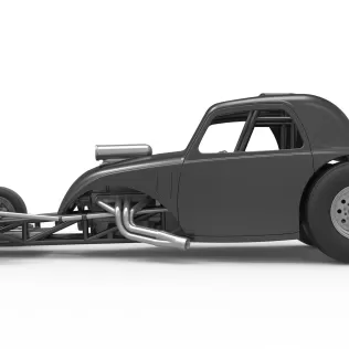Front engine old school dragster with shell V11 Scale 1:25 - Model thumbnail 9