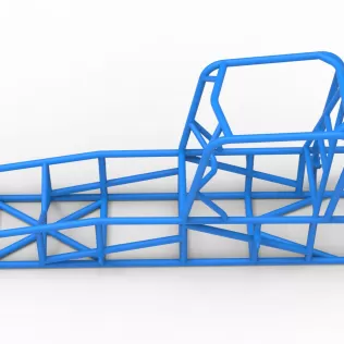 Frame of Vintage Dirt Silver Crown Car Scale 1:25 - Model thumbnail 7