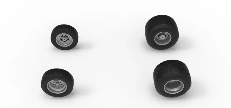 Wheel Set of Dirt Silver Crown Car Scale 1:25 - Model preview 5