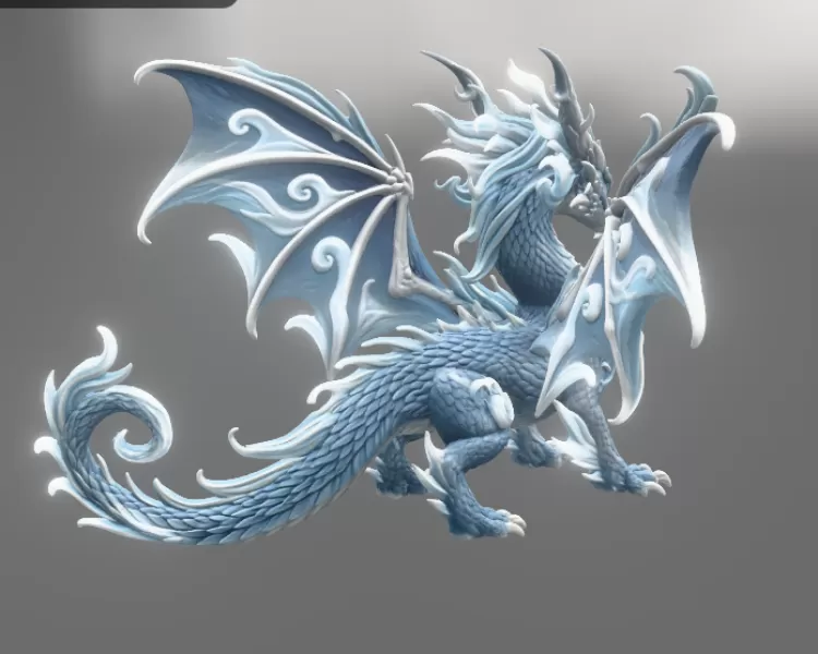 Ocean Breeze Dragon STL File for 3D Print - Model preview 10
