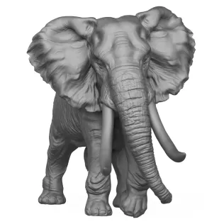 3D Printable Elephant - Model thumbnail 2