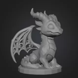 Cute Fantasy Smaragd Dragon – STL File 3D Printable Dragon