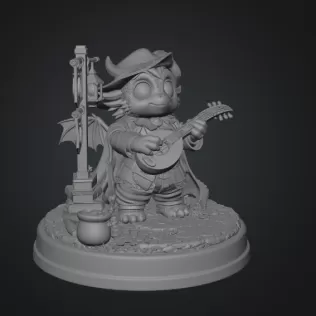 Mystic Bard Dragon STL File for 3D Printing