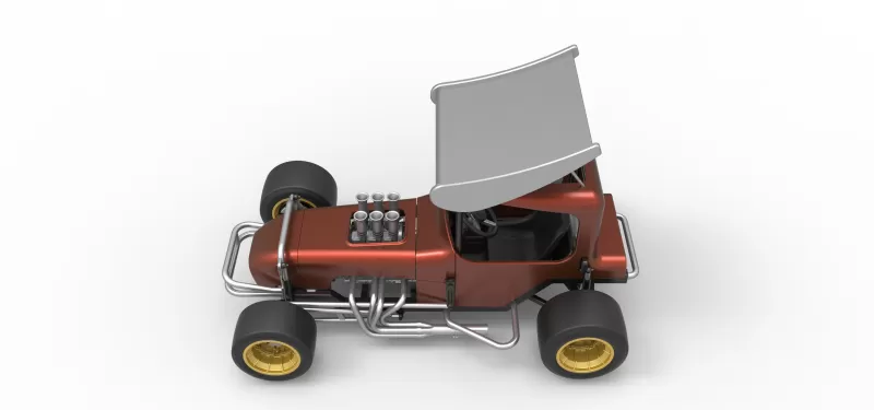 Vintage Winged Supermodified stock car Scale 1:25 - Model preview 10